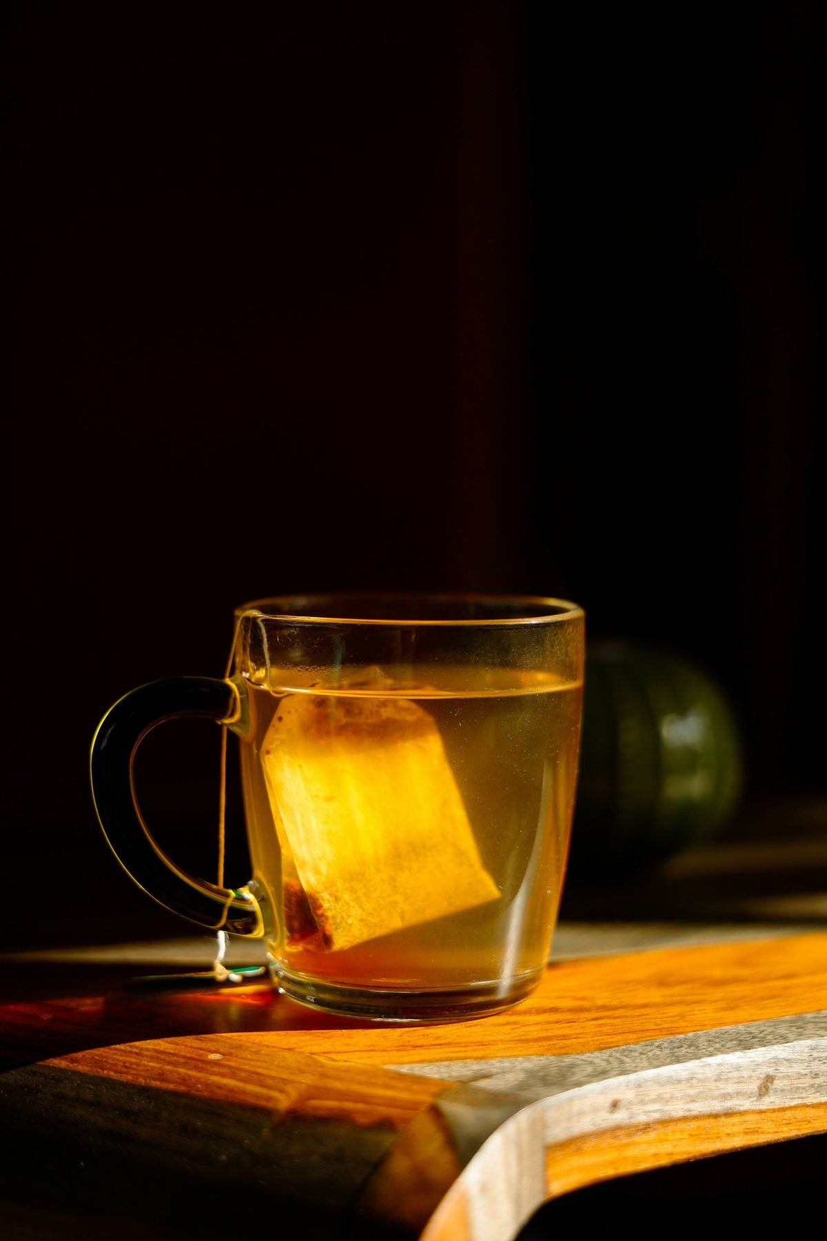 A cup of herbal tea steeping, a small moment of calm